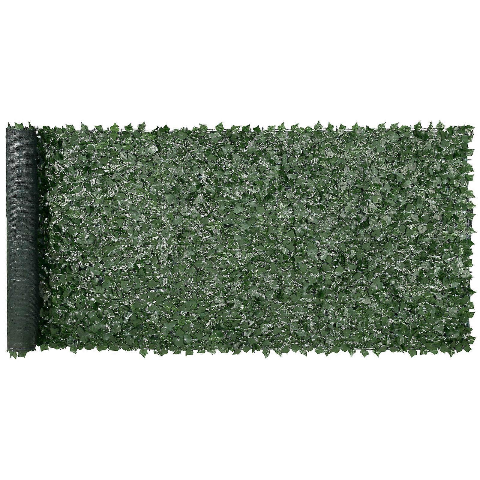 Ivy Privacy Fence, 59 x 158in Artificial Green Wall Screen, Greenery Ivy Fence w/ Mesh Cloth Backing and Strengthened Joint
