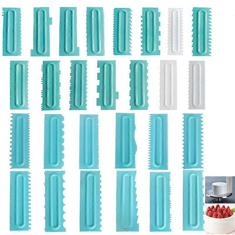 34 cream scraper comb plastic scraper new cream pattern decorative scraper DIY cake cream scraper