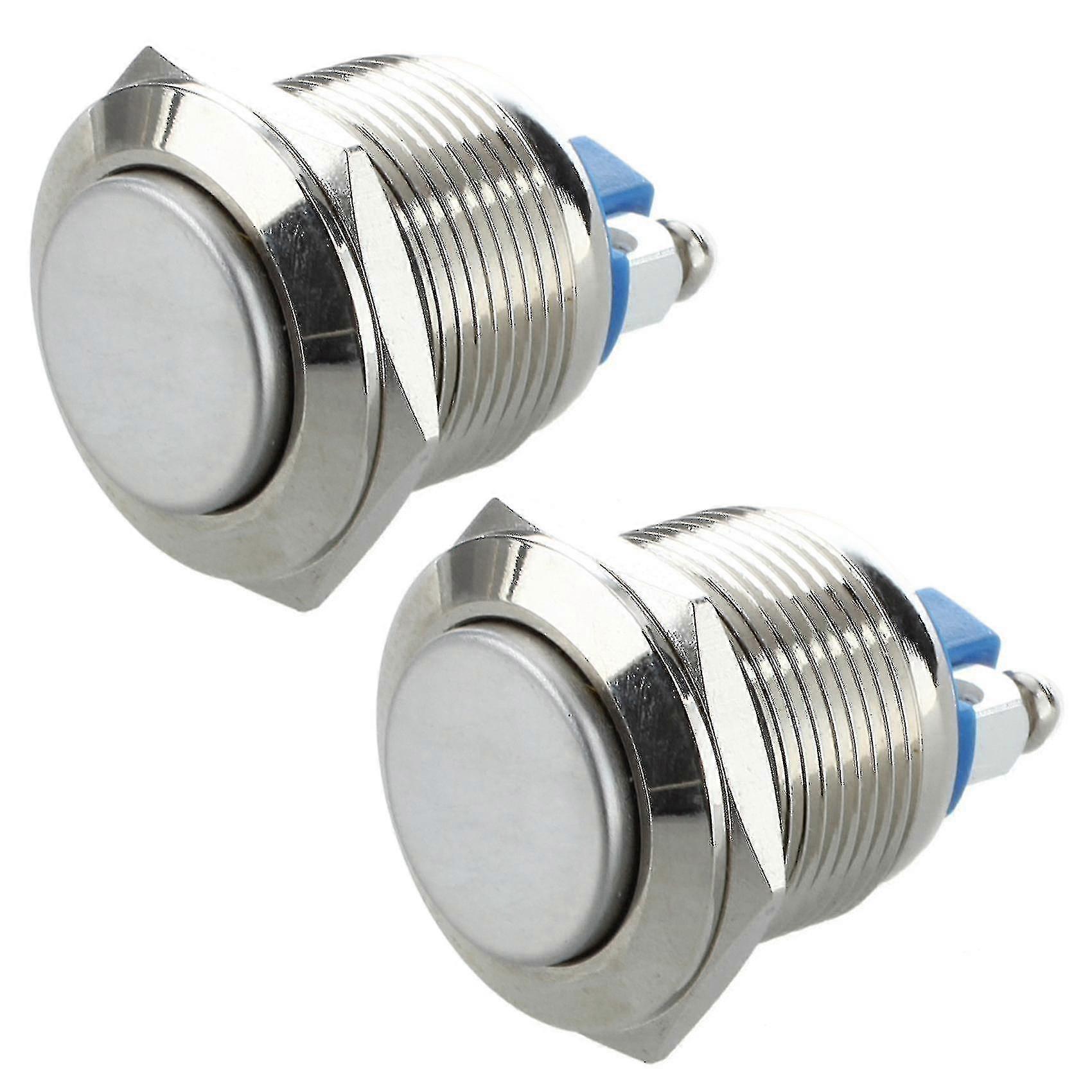 2x Momentary Electric Pushbutton Switch 19mm For Car PK