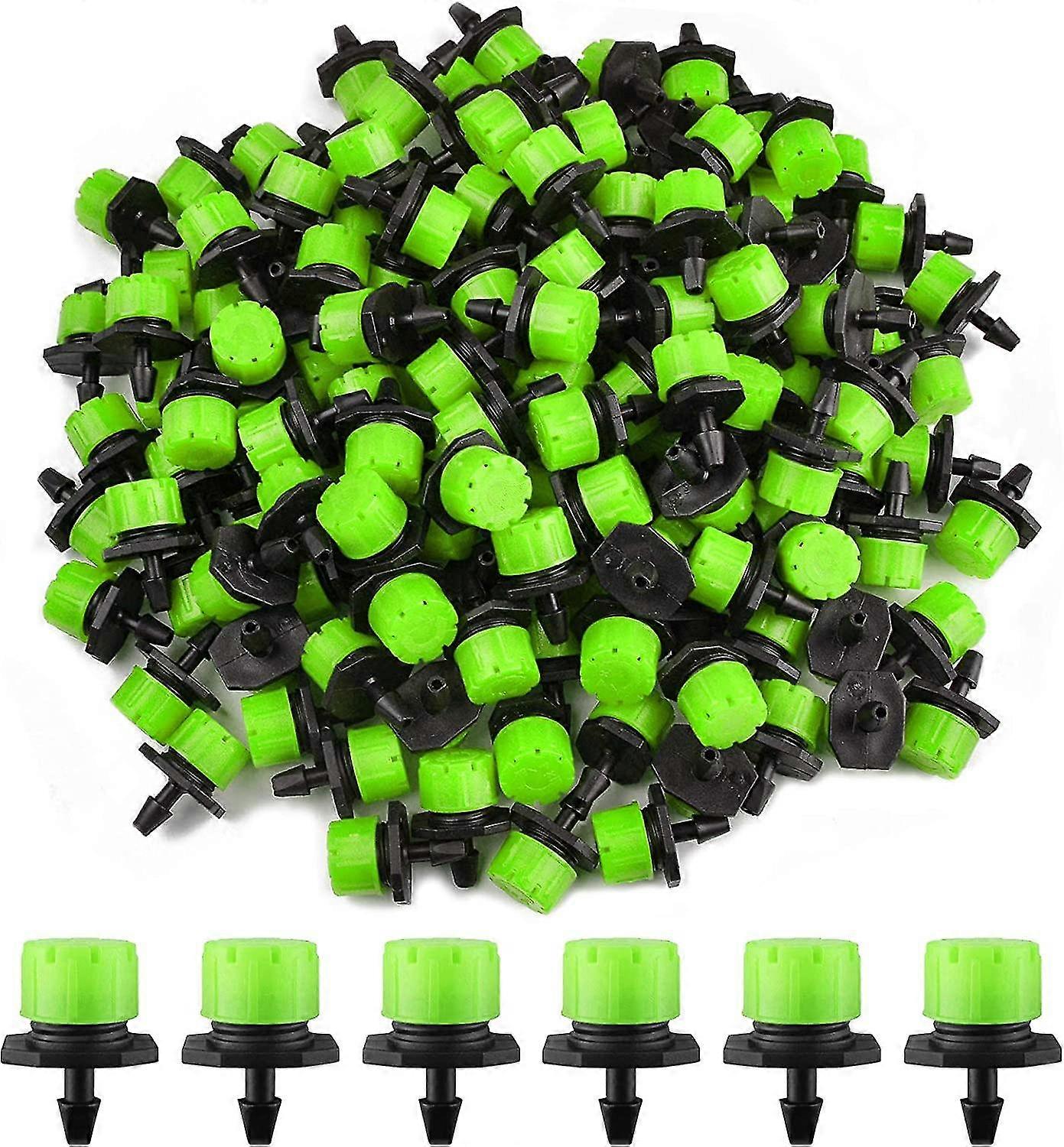 100pcs Adjustable Irrigation Dripper, 1/4'' Micro Flow Drip Irrigation System Drip Head Irrigation