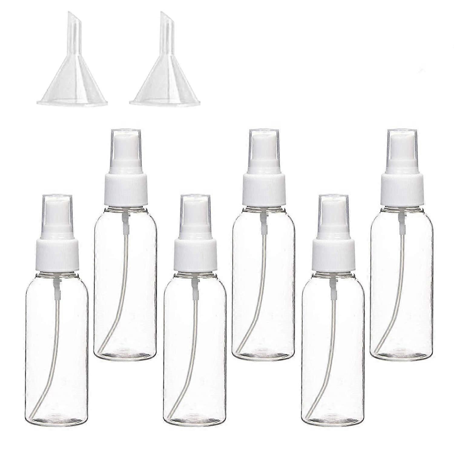 6pcs 50 ml Empty Spray Bottle Refillable Transparent