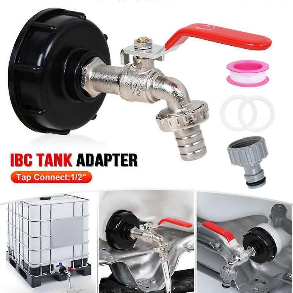 IBC Water Tank Adapter Connector Garden Hose Irrigation Faucet Adapter 1/2 Brass Faucet Joint Replacement Fittings JWB