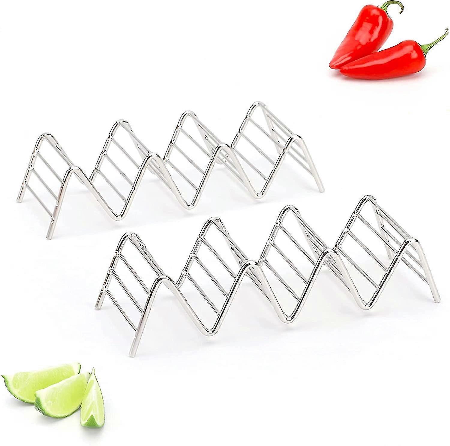 Stainless Steel Stackable Racks Each Rack Holds 3 Or 4 Hard Or Soft Tortillas - 2 Pieces