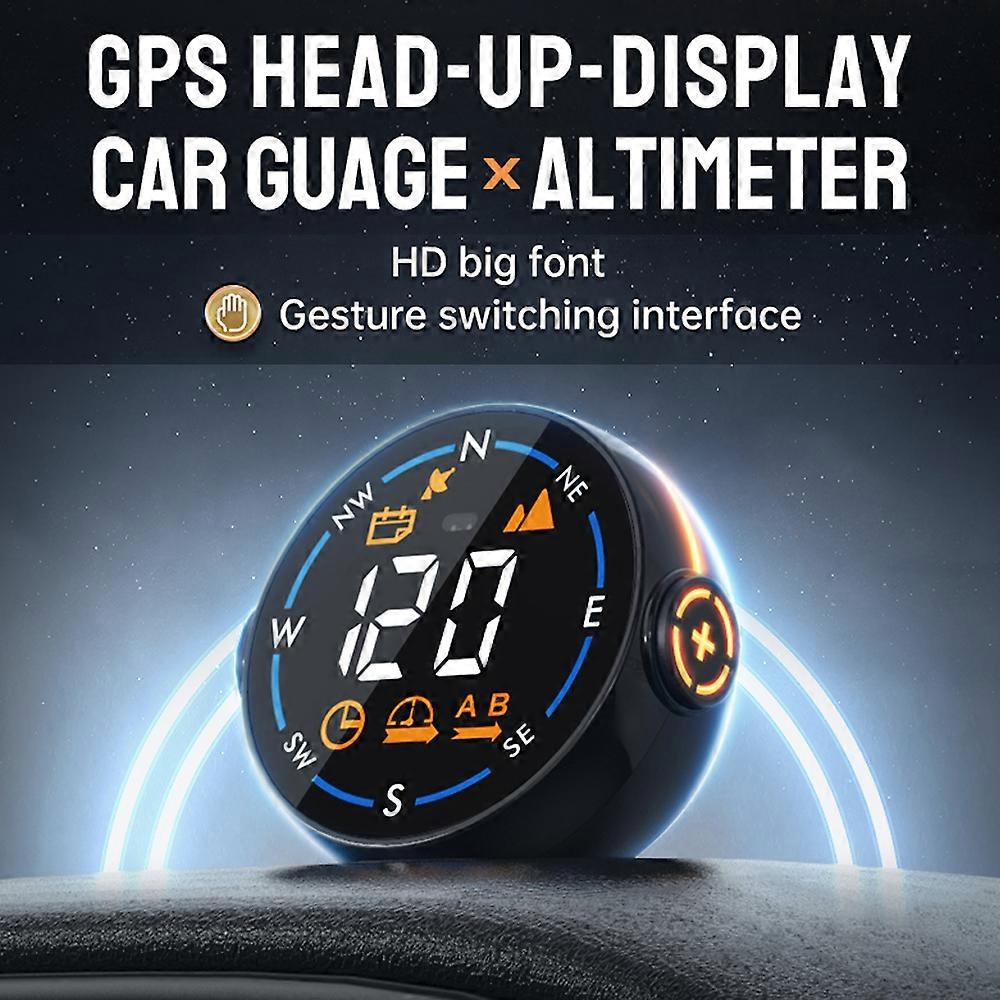 Car HUD Head-Up Display H600G GPS Intelligent Gauge Speed Display Smart Gesture Recognition Altitude Meter Suitable For All Car