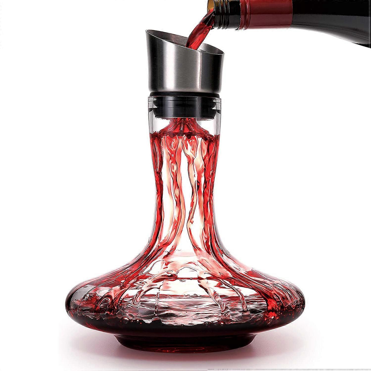 Weinbelüfter, Weinkaraffe, eingebauter Belüfter, Ausgießer, Weinkaraffe, Rotweinkaraffe