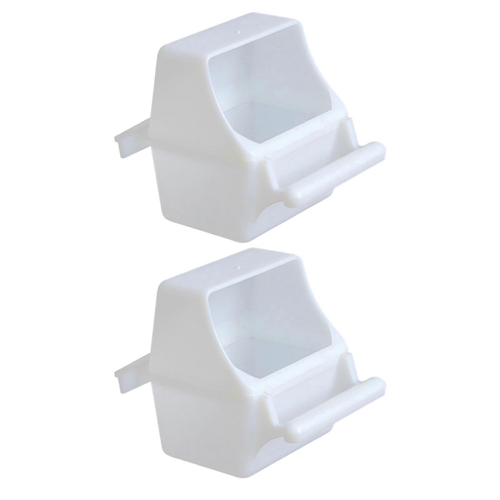 2Pcs Bird Feeding Drinking Boxes Convenient Easy-to-Clean Detachable Hanging Design Bird Food Boxes Parrot Supply Mengxi