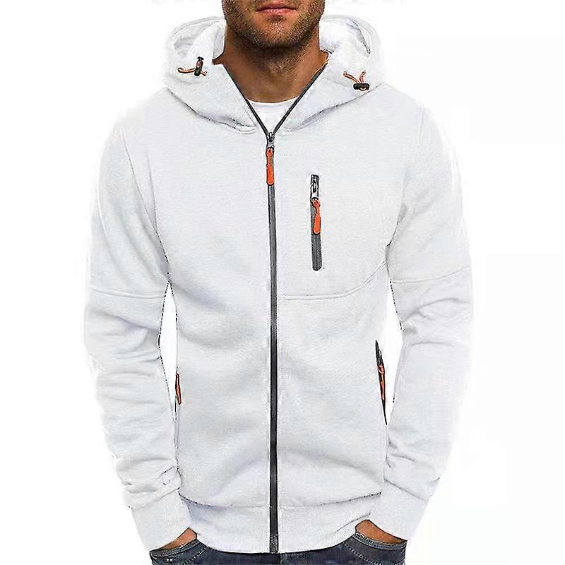 Mens Jacket Track Top Full Zip Casual Hooded Sweatshirt