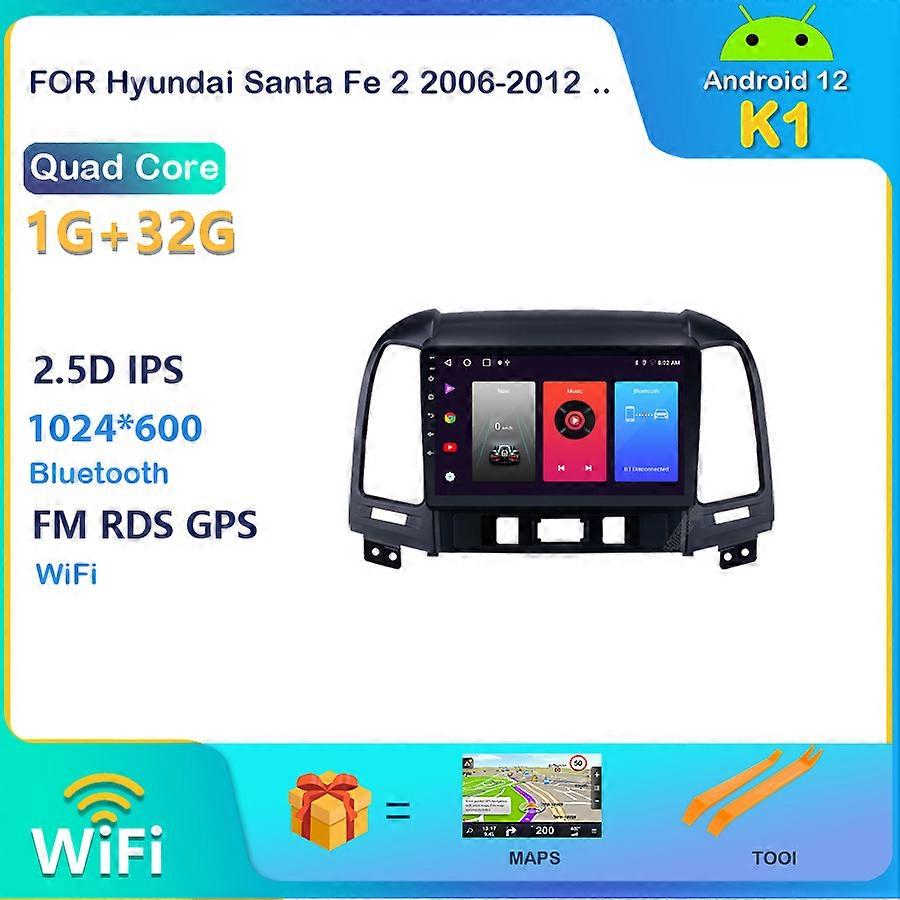 IPS Android 12 2G+32G DSP Car Radio Multimedia Video Player For Hyundai Santa Fe 2 2006-2012 Navigation GPS 2 din no dvd