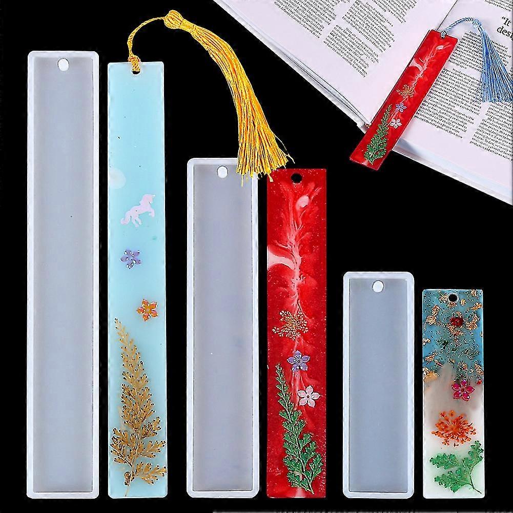 3pcs DIY crystal drop glue bookmark blank mold drop glue ruler mold mirror