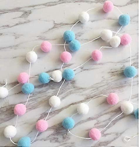 Pom Poms Garlands - 2 x Felt Ball String 2M Hand Hanging Ornaments Pom Pom Decoration