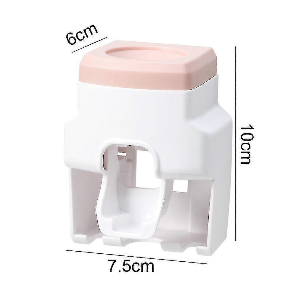 Toothpaste Dispenser And Toothbrush Holder, Wall Mount Automatic Toothpaste Squeezer