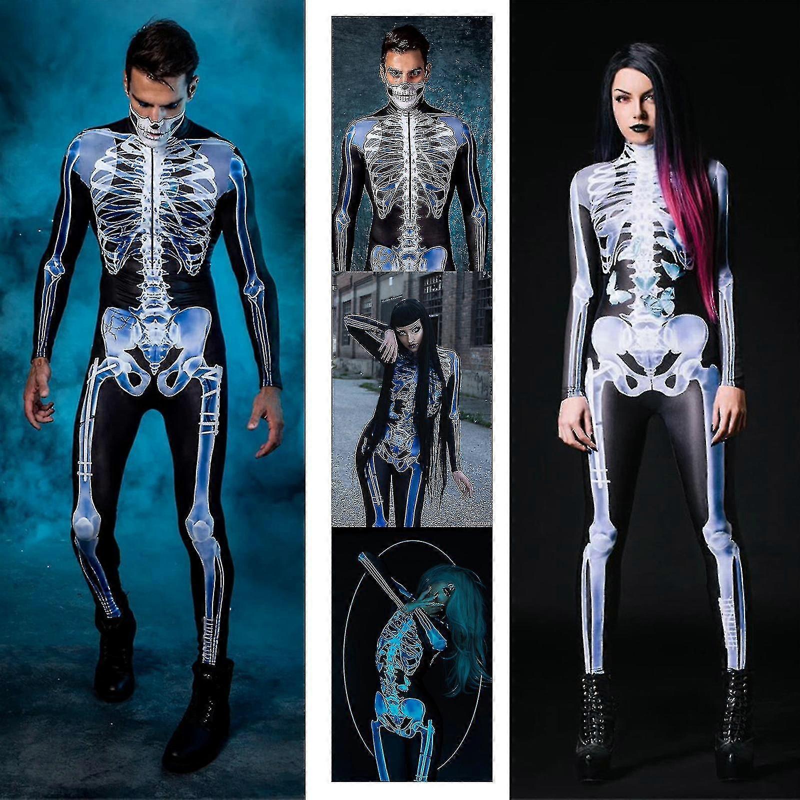 Halloween Men's Women's Bodysuits Long Sleeve Bodysuits Human Body Perspective Skeleton 3d Printed Bodysuit
