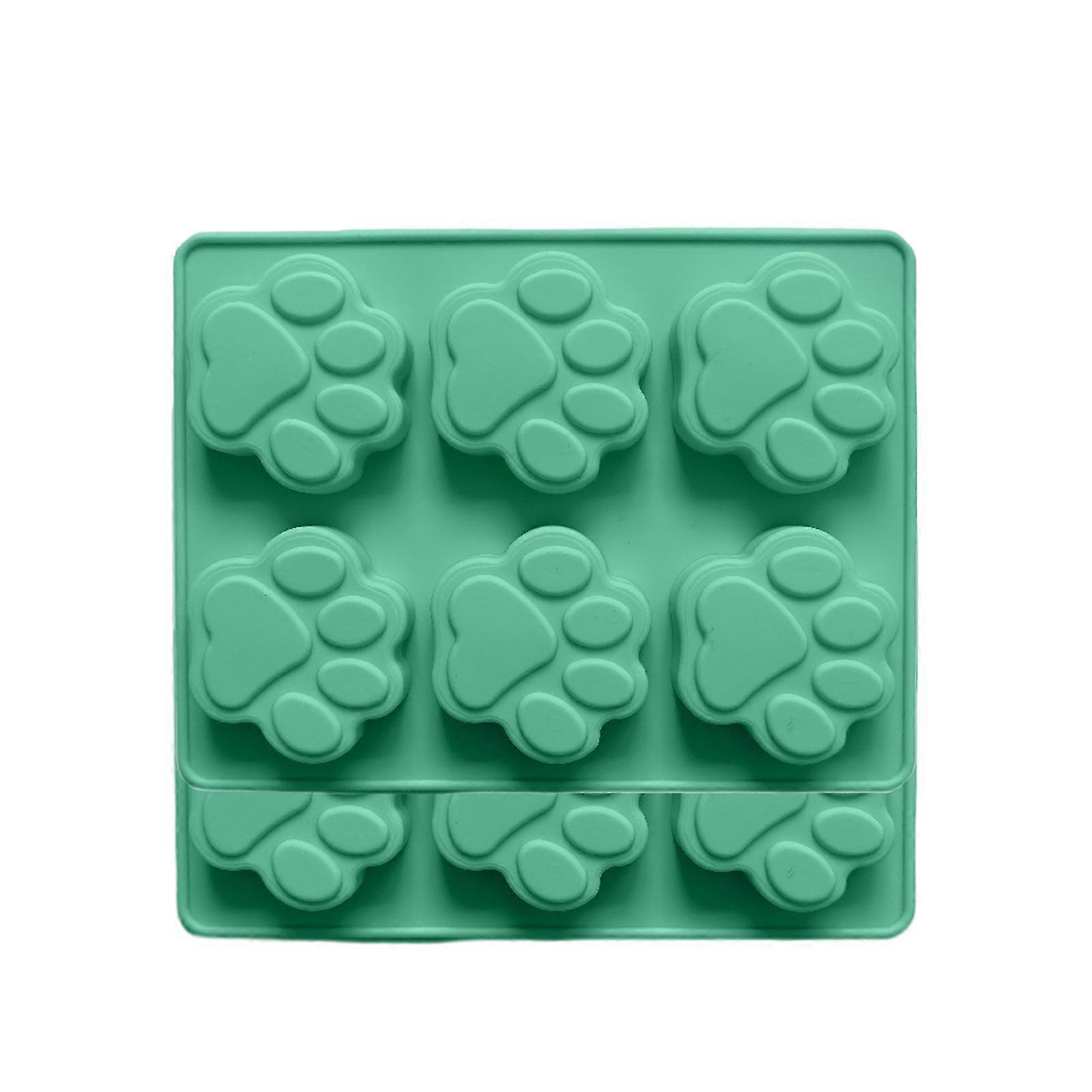 Tyuhe 2Pcs Flexible Funny Silicone Ice Tray Paw-Shaped 6 Grids Easy Release Ice Cubes Jelly Mold Cake Baking Mould