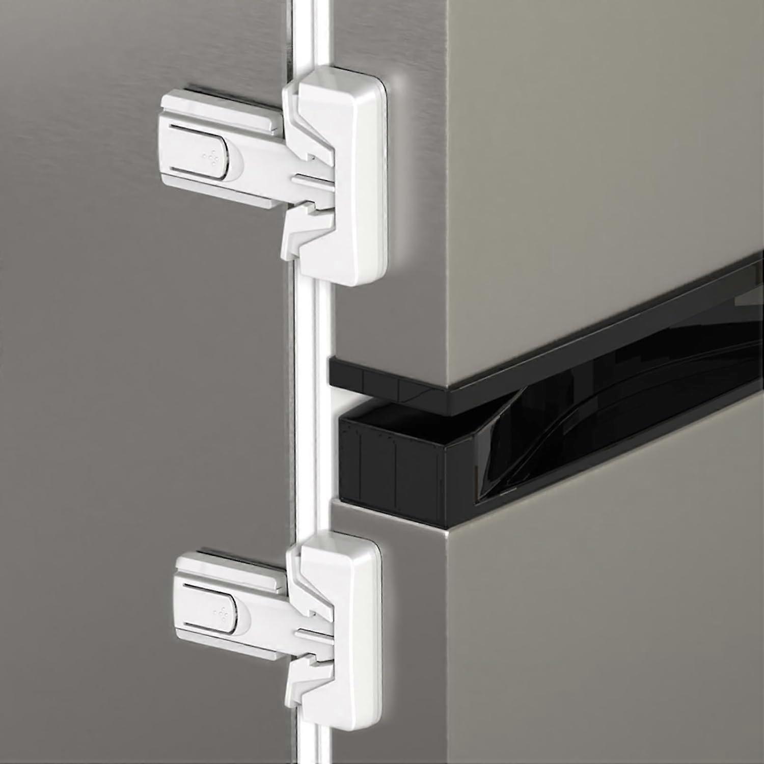 Refrigerator Fridge Freezer Door Lock for Kids and Aging Seals, Child Proof Refrigerator Latch Lock to Keep Door Closed, No Tools Required and Easy In