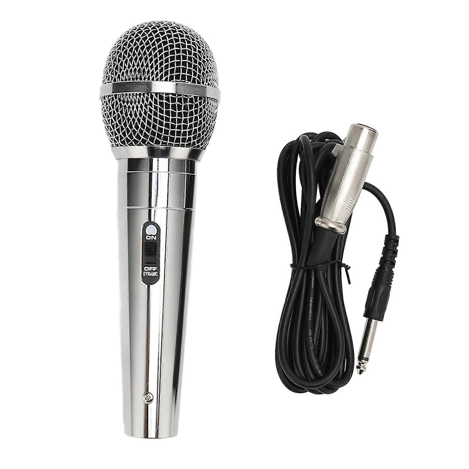 6.5mm Handheld Wired Microphone Noise Reduction Impact Resistant Intelligent Dynamic Microphone with 3 Meter Cable