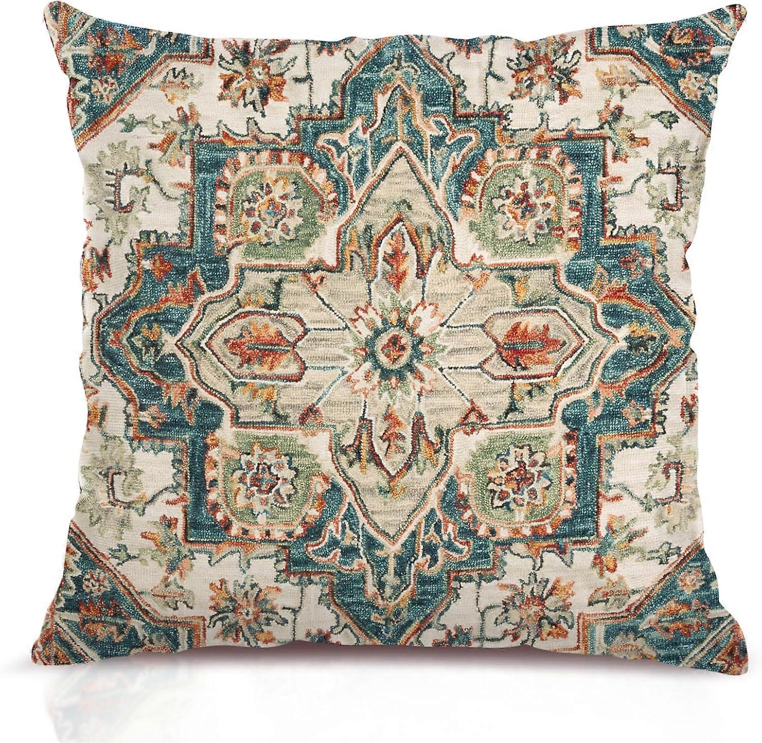 Capas de Almofada Boho Green 16x16 polegadas, Capa de Almofada de Pelúcia Macia com Padrão de Dupla Face para Sofá Cama Decorativa, Apenas Almofadas