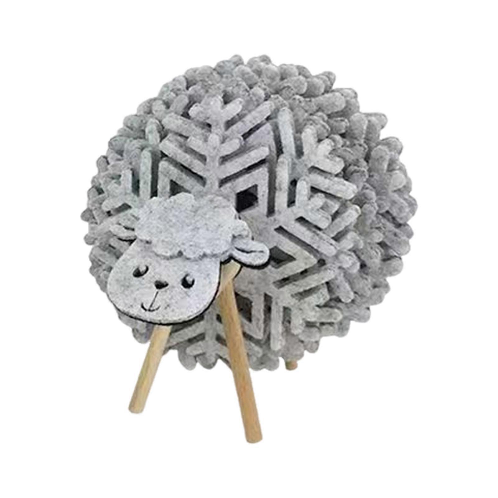 10Pcs Felt Coasters Set with Sheep Holder Absorbent Drink Coaster for Table Protection Snowflake Wool Felt Cup Mat for Hot Beverages Sheep Decor