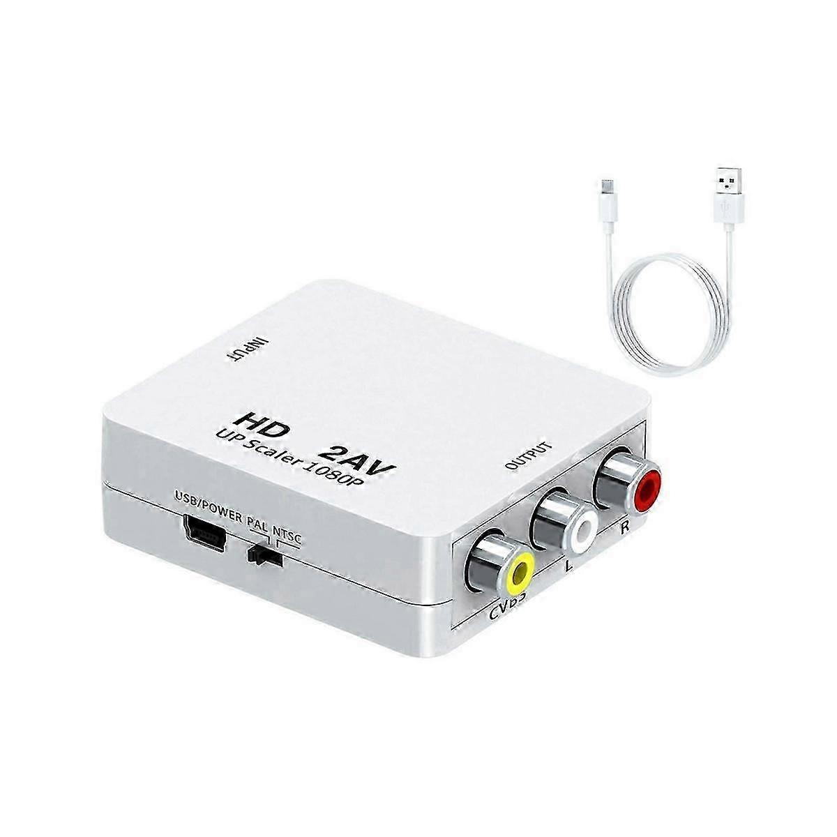 1080P HD to Av Converter Computer Projection to Tv Adapter for HD Signal Products Connecting Av Sig
