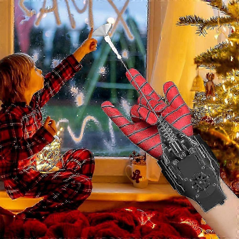Spiderman Web Shooter Launcher String Toy Electric Reel In Spider Web Shooters Kids Spider Silk Gloves Role Playing Toy
