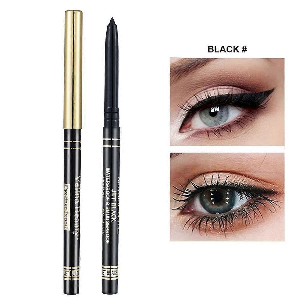 Long Lasting Eyeliner Pencil Waterproof Smudge Proof Easy to Apply Thin Nib for Precise Lines