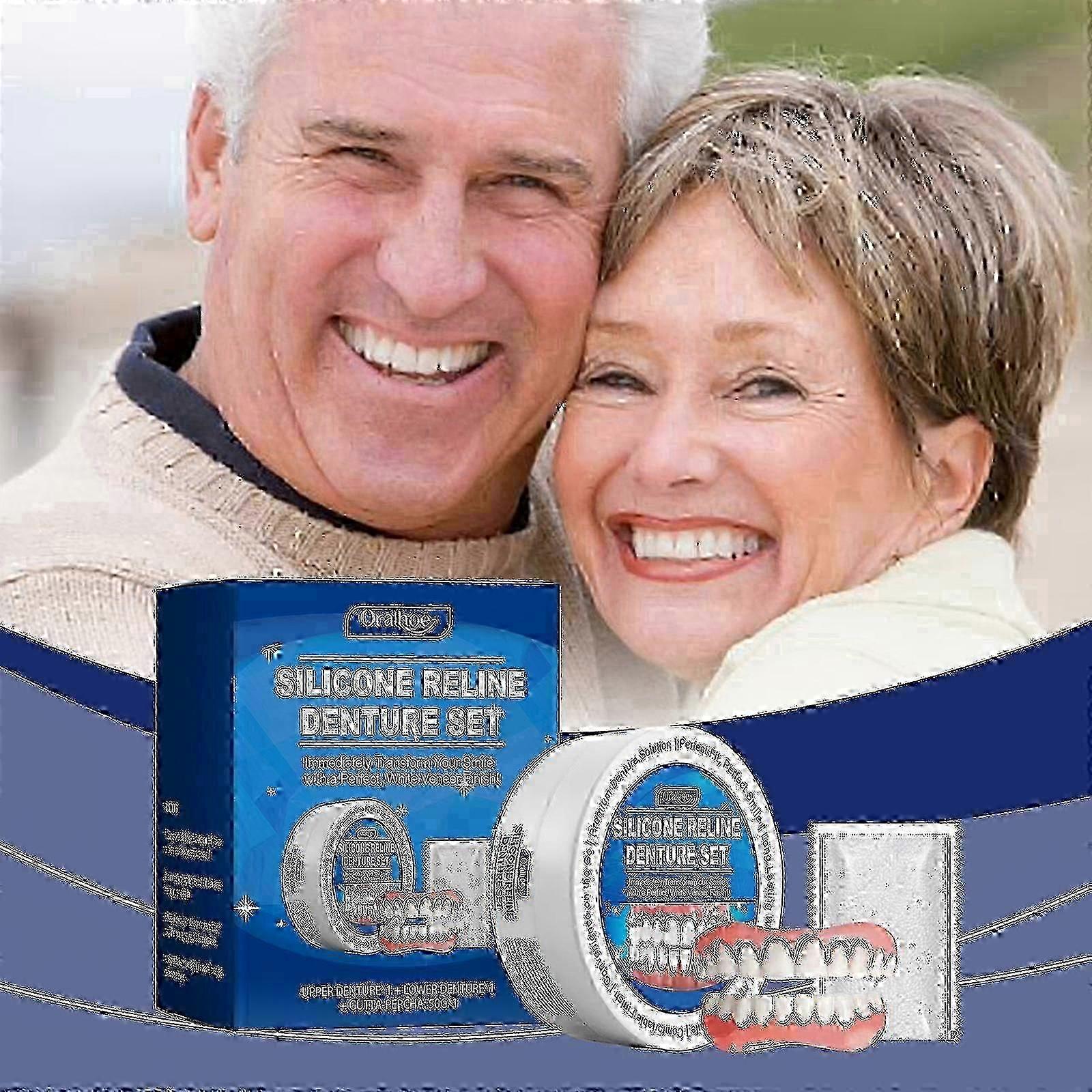 Silicone Reline Denture Set,denture Silicone Reline Kit, Silicone Teeth, Soft Denture Reline Kit, Thermoplastic Denture Adhesive For Men Women