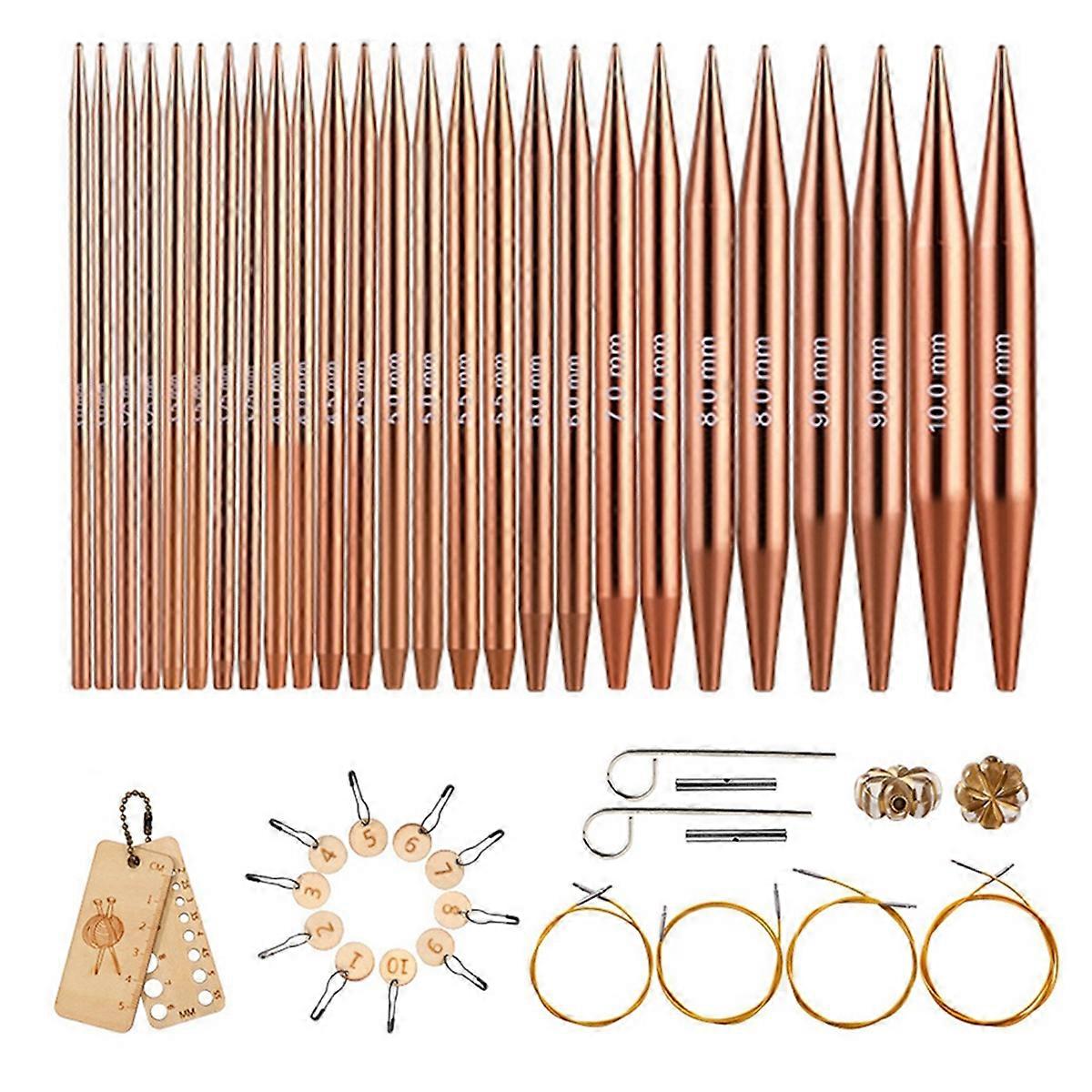 Aluminum Circular Knitting Needles Set Interchangeable Crochet Hooks Weaving Yarn Knitting Craft To