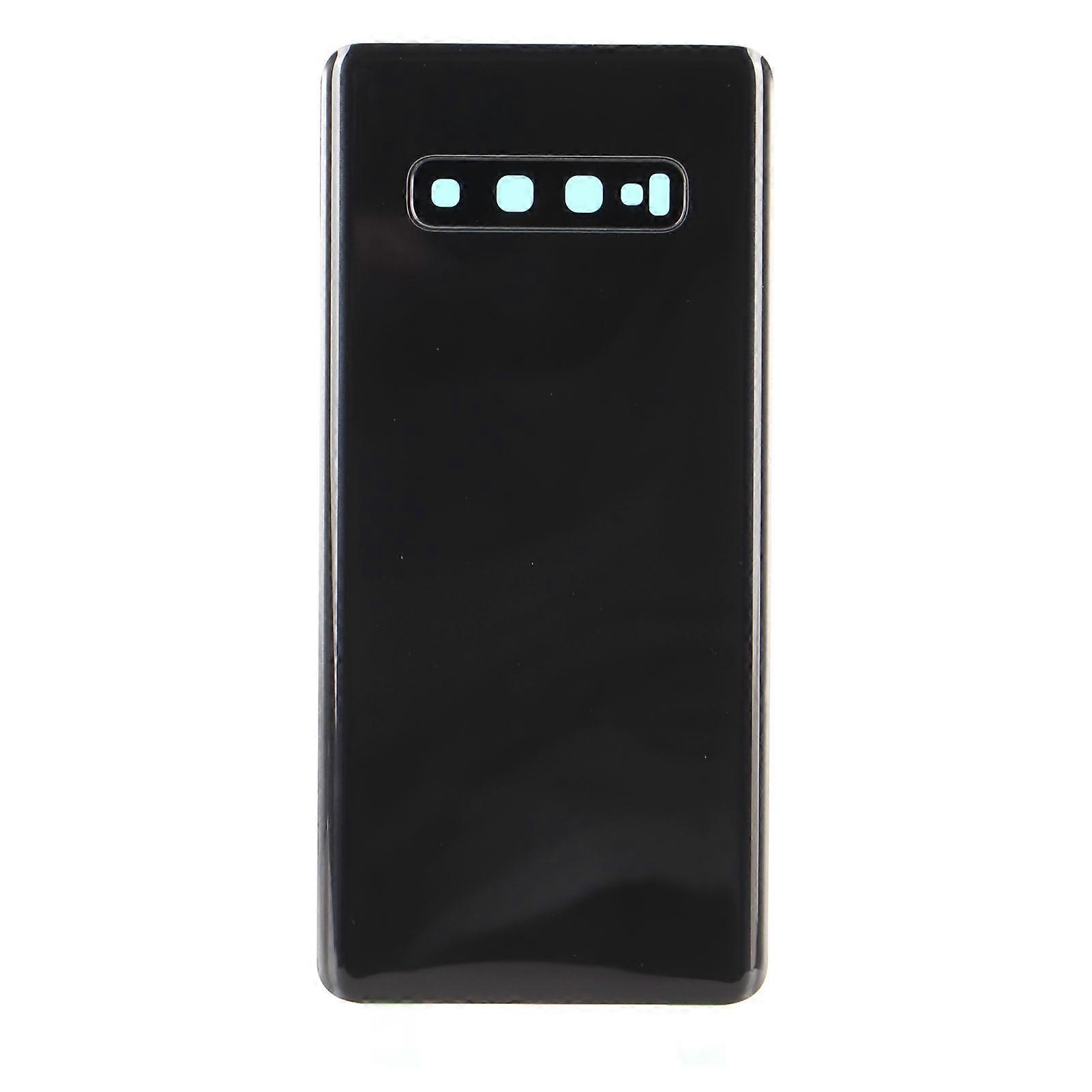 Rear Back Glass Cover with Camera Lens Tape for S10+ Plus Black
