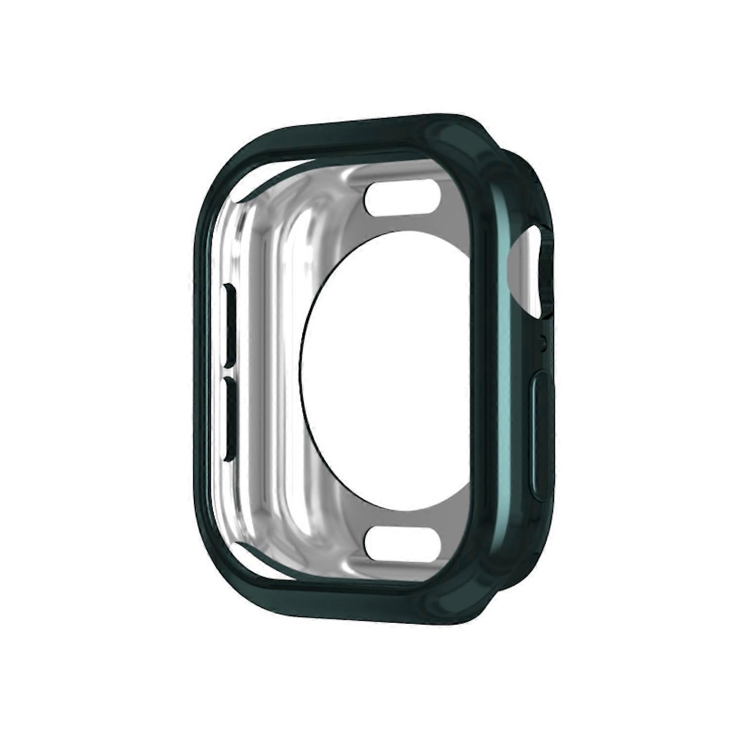 For Apple Watch Series 10 46mm TPU Case Cover Round Hole Dark Green