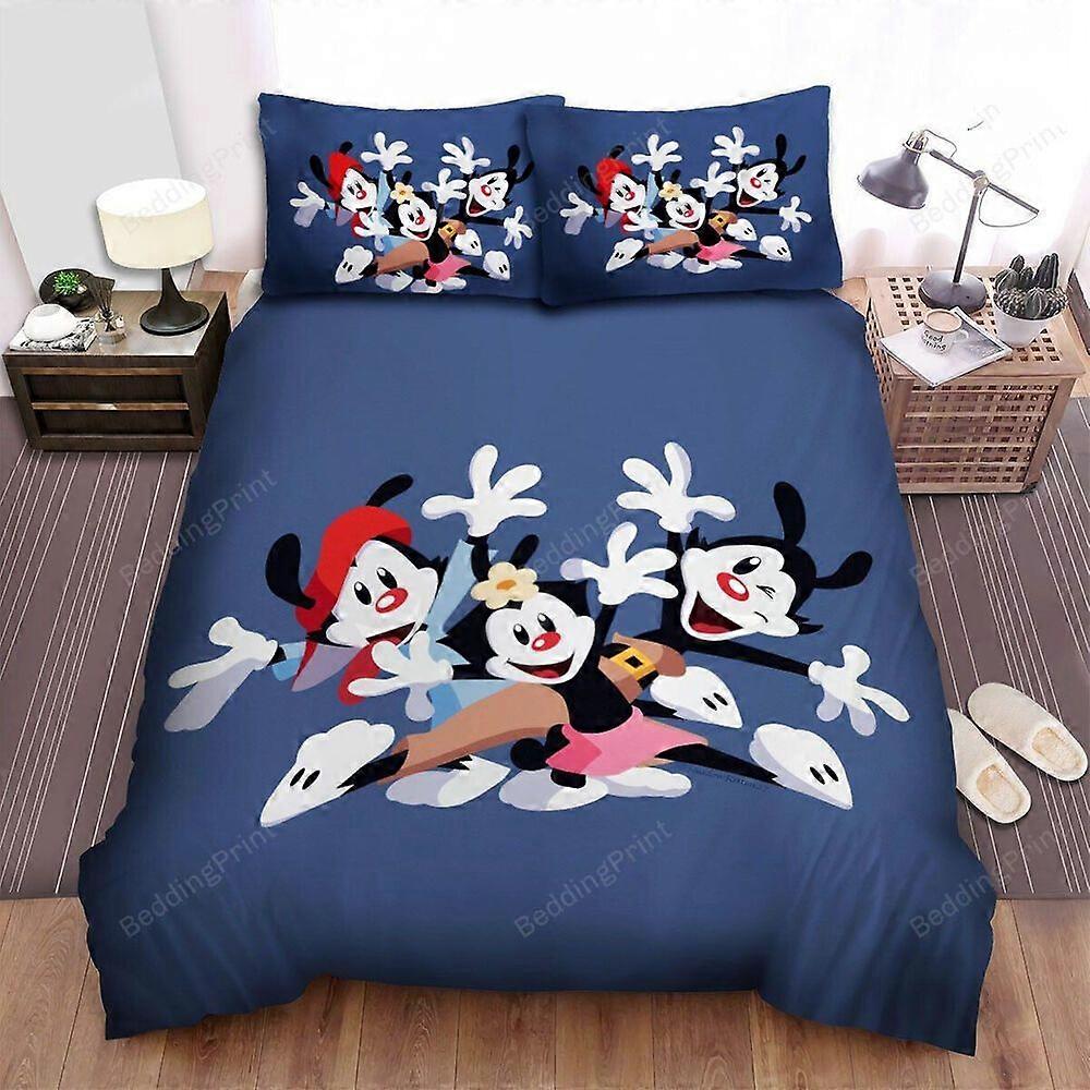 v255 Lençóis Animaniacs Personagem Ilustração Lençóis Espalhar Capa de Edredão Conjunto de CamaConjunto de Cama de 3 Peças (1 Capa de Edredom + 2 Fronhas) y255