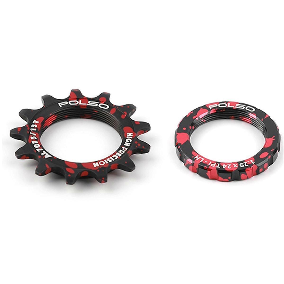POLSO Fixed Gear Cog 13T Single Speed Bicycle Flywheel Piece & Lockring Flywheel for Fixie Track Bike Hub