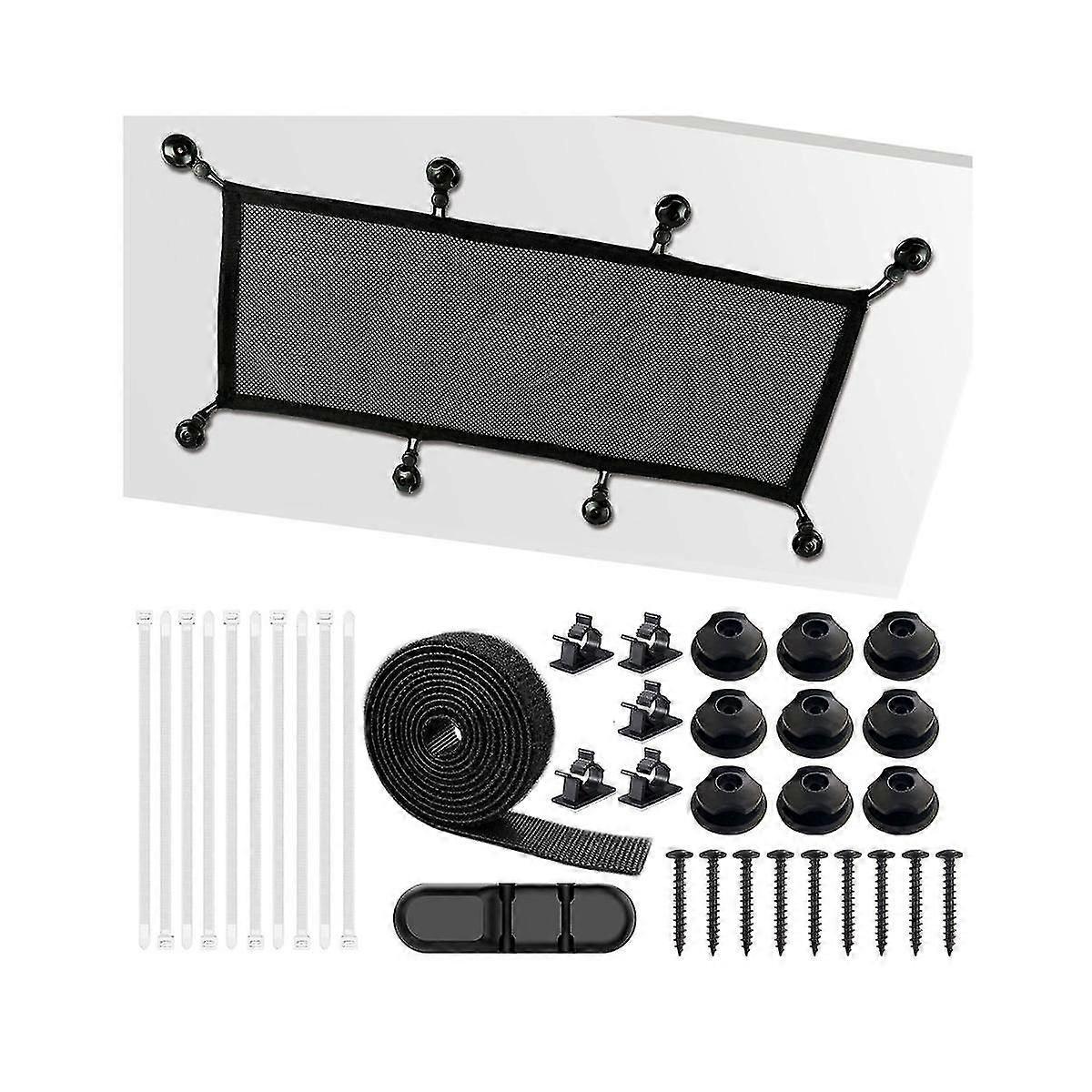 Net under skrivebordssæt, Desk Wire Management Cord Organizer, Usynligt kabelhider mesh