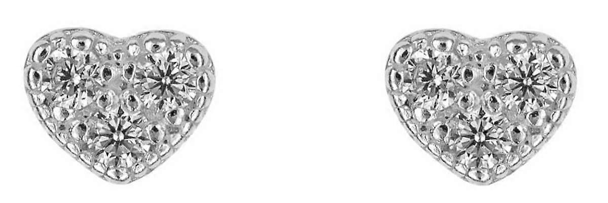 Beginnings Heart Gemstone Stud Earrings - Silver