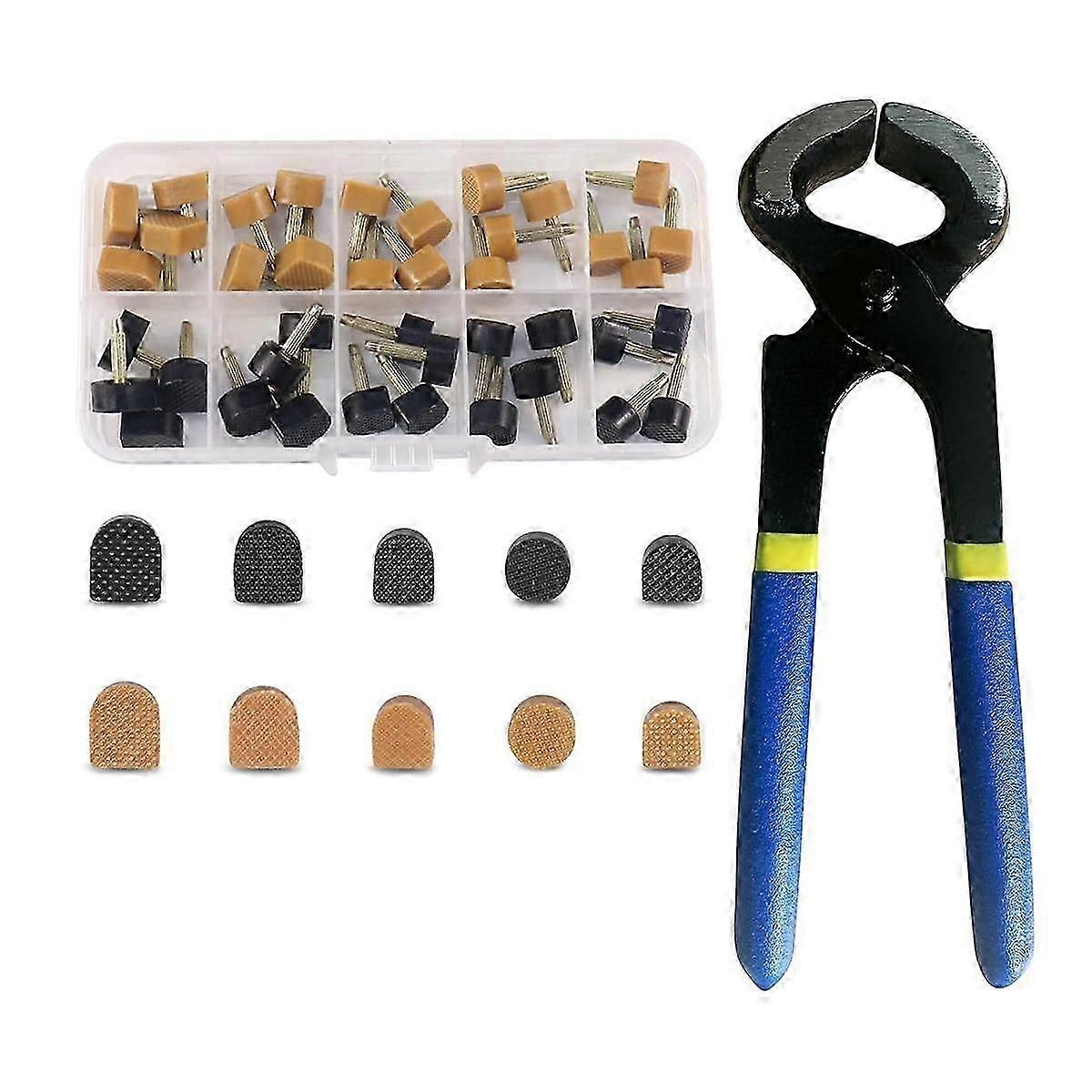 High Heel Replacement Tips, Shoe Heel Repair,40 Pairs of Heel Caps in 2 Colors with Removal Pliers