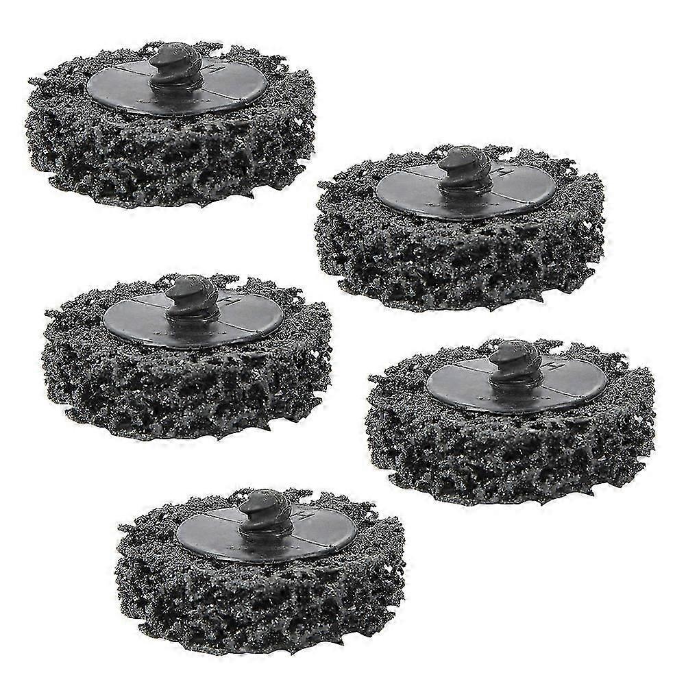 5pcs 2inch 50mm Poly Strip Disc Roll Lock Grinding Wheel Rust Paint Remover (Black)