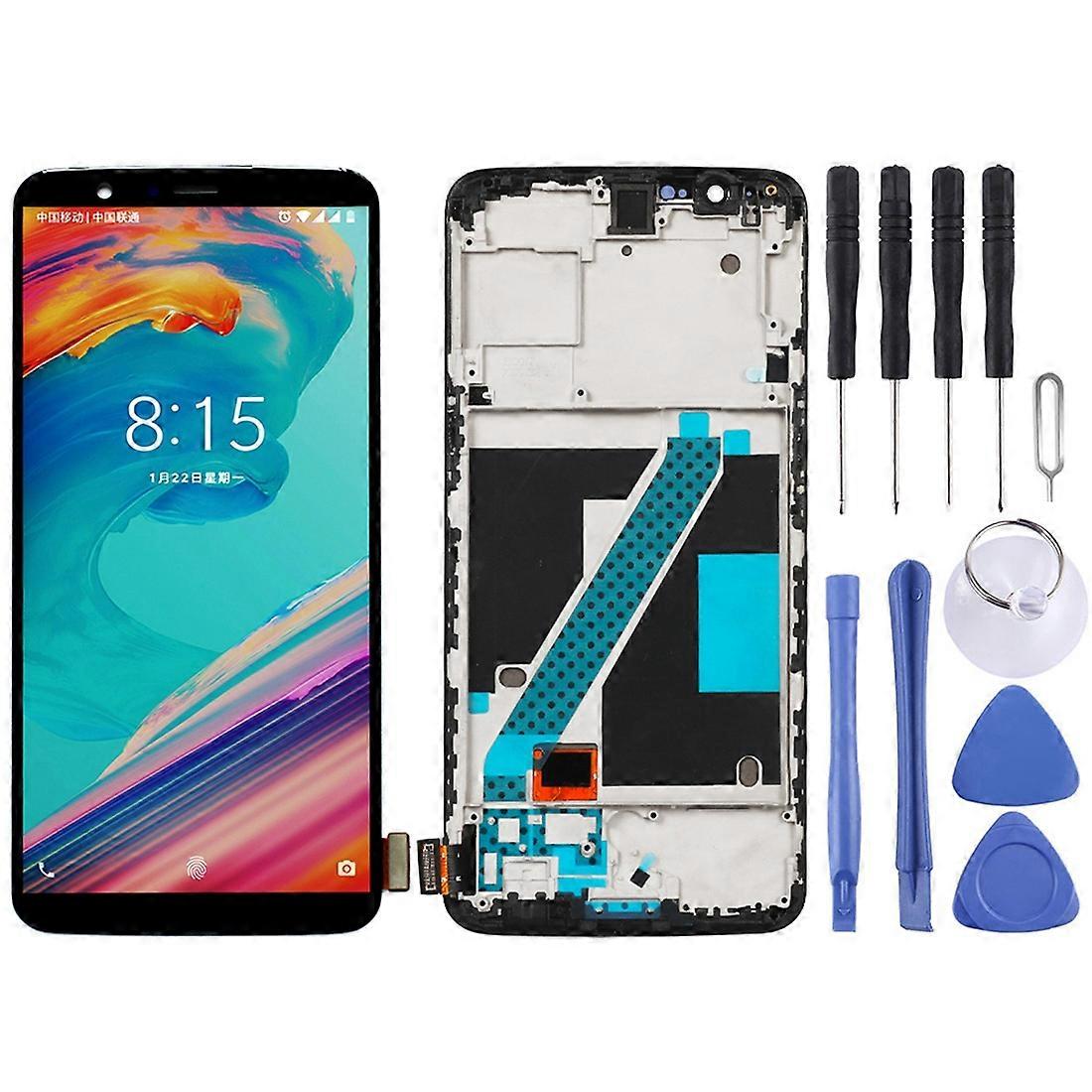 For Oneplus 5T A5010 Digitizer Full Assembly with Frame OEM LCD Screen (Black)