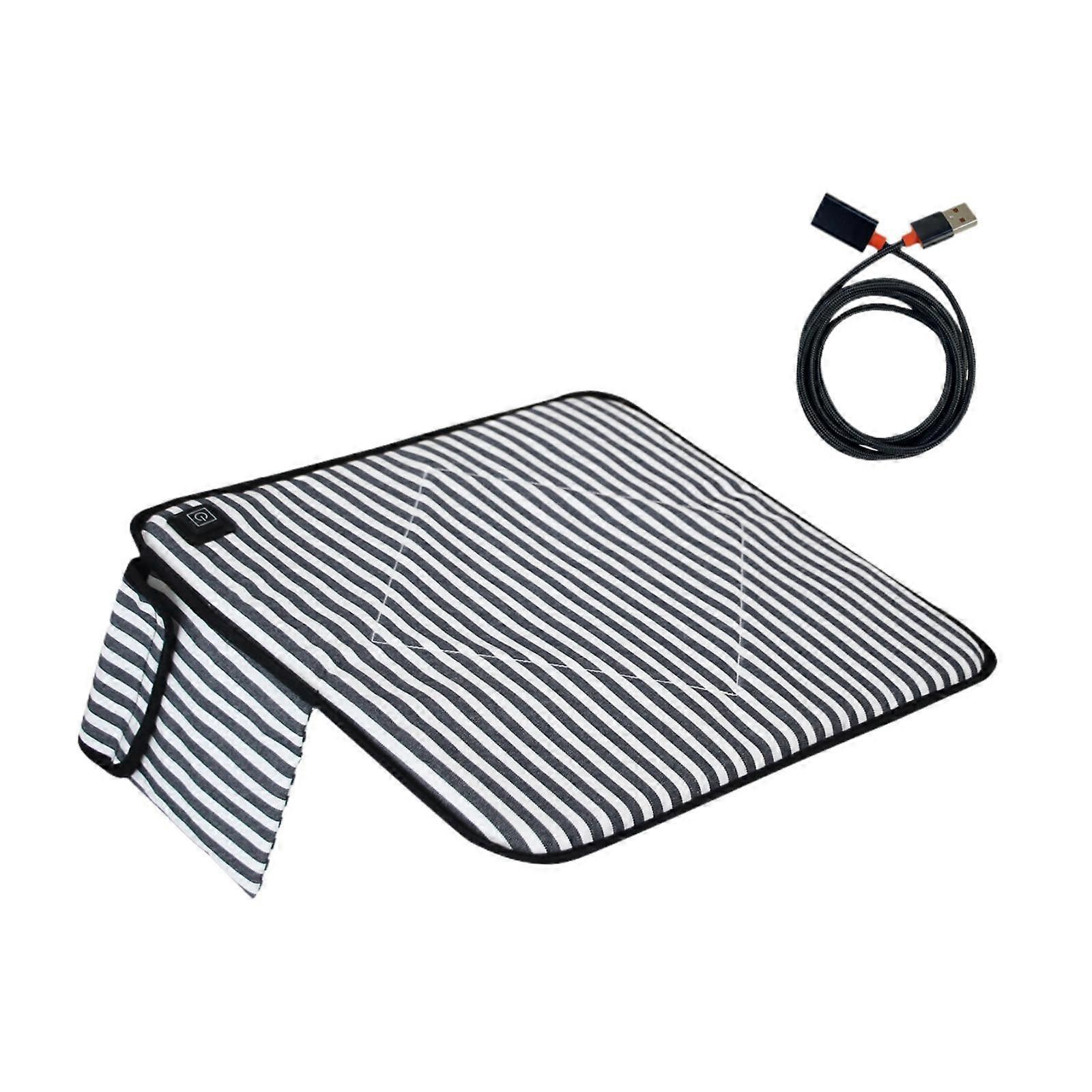 Heating Pad Chair Cushion Multifunction USB Heated Mat for Home Dorm Camping Blue
