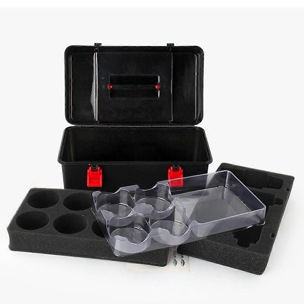 Bärbar Utomhus Whipping Top Case Plastlåda Elektroniskt projektfodral Instrument Bärbar Junction Box Hus Svart