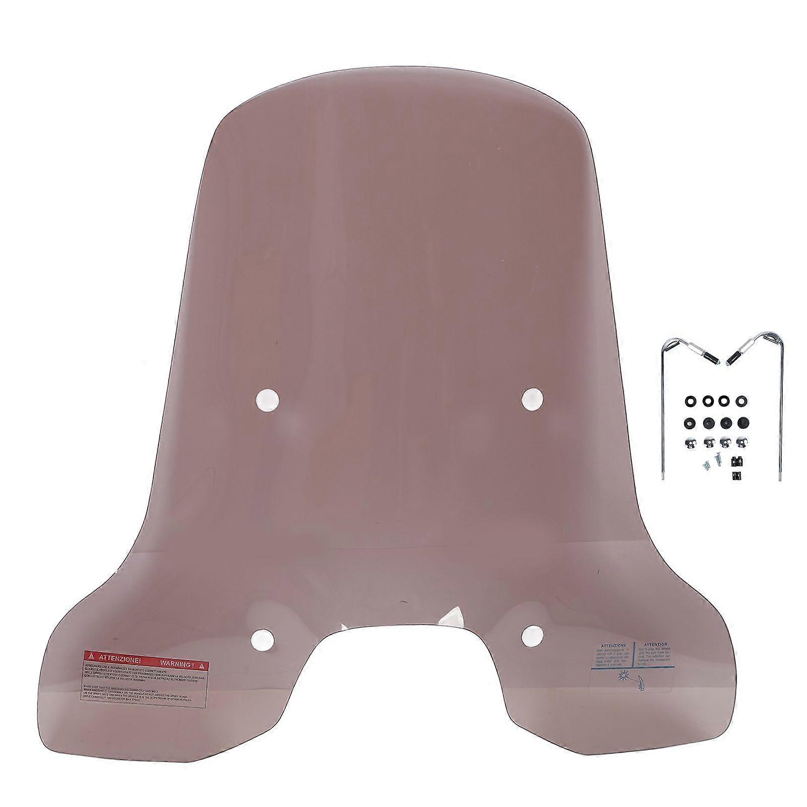 Motorcycle Windshield Unbreakable PMMA Panel Front Wind Deflector with Bracket Replacement for Vespa Sprint Smoky MK9951