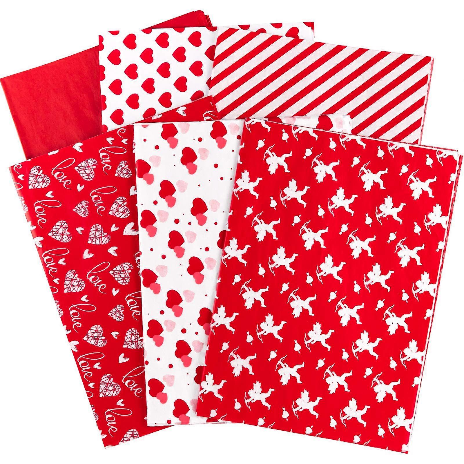 90 Sheet Valentine's Day Tissue Paper, Love Heart Pattern