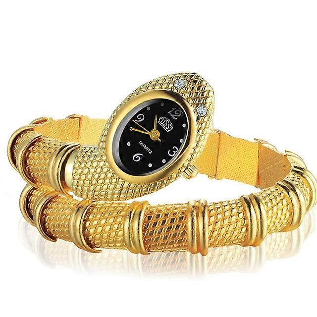 2 PCS Snake Shape Bracelet Diamonds-plated Quartz Watch