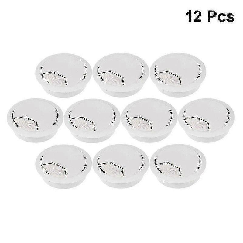 12pcs مكتب الكمبيوتر مكتب غروميت كابل ثقب غطاء 50mm القطر (رمادي أبيض)