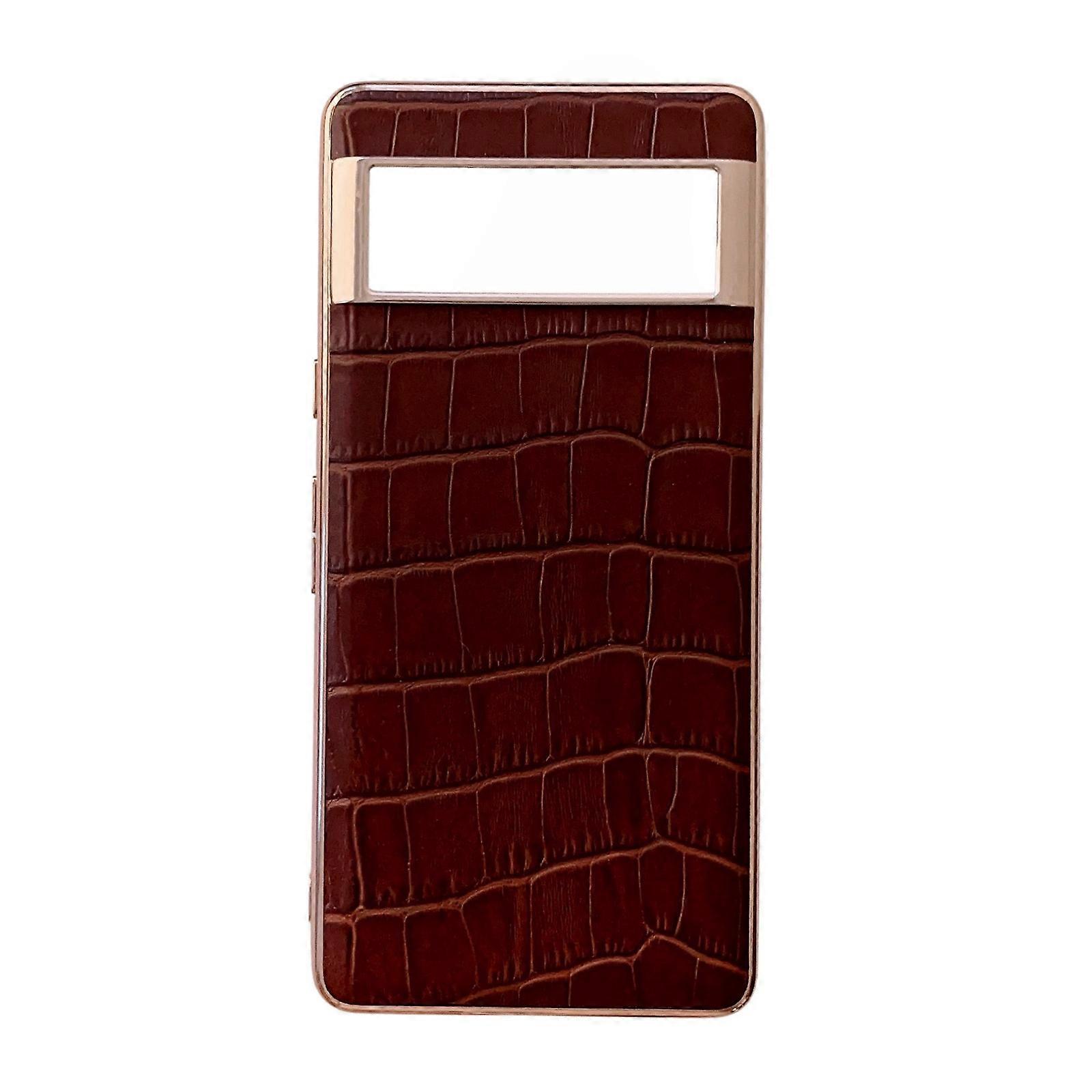 For Google Pixel 6a Crocodile Texture Leather Electroplating Phone Case