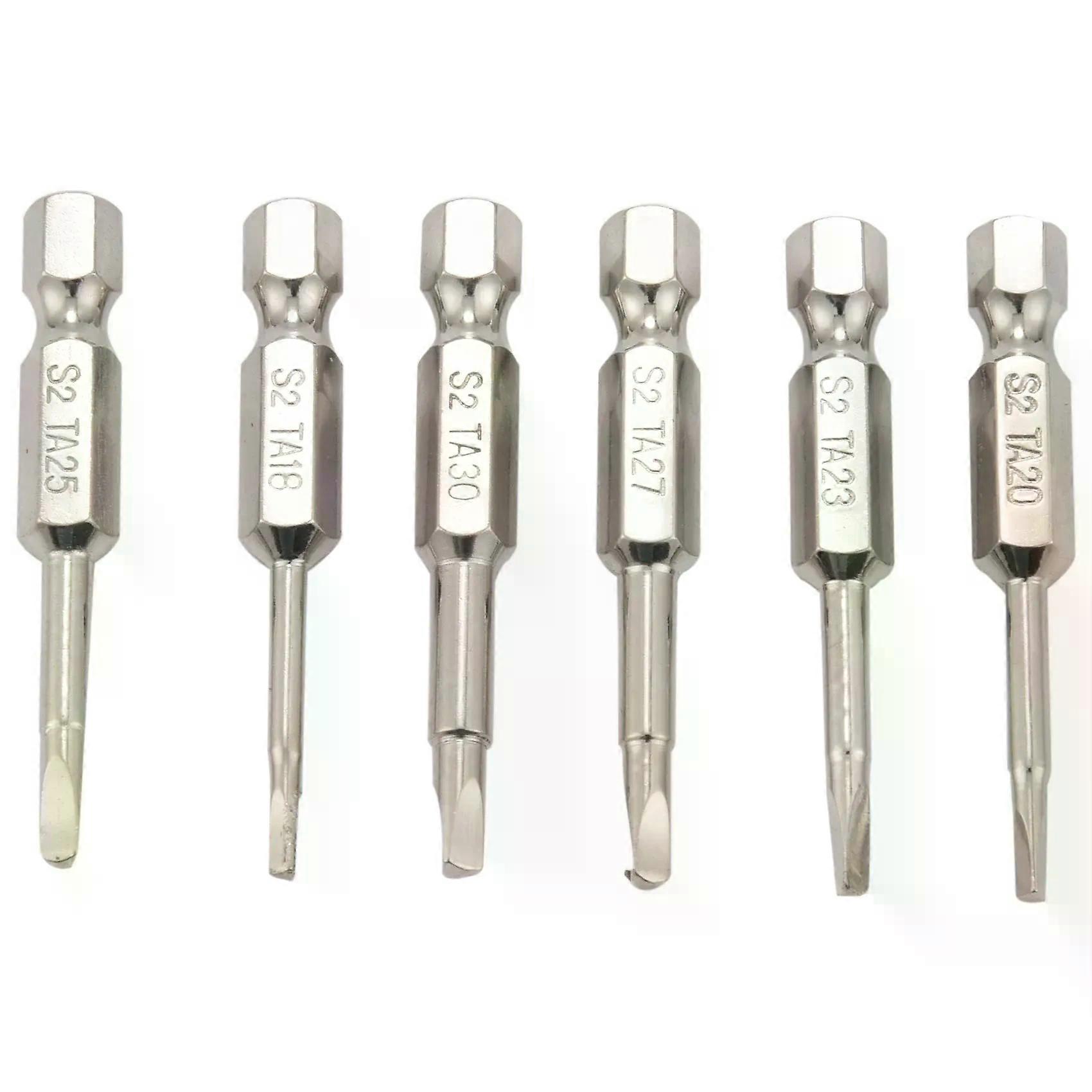 6Pcs S2 Steel Triangular Screw Bits Magnetic Screwdriver Bit Anti Slip Triangle Screw Head 18/2/23/25/27/3 Mm