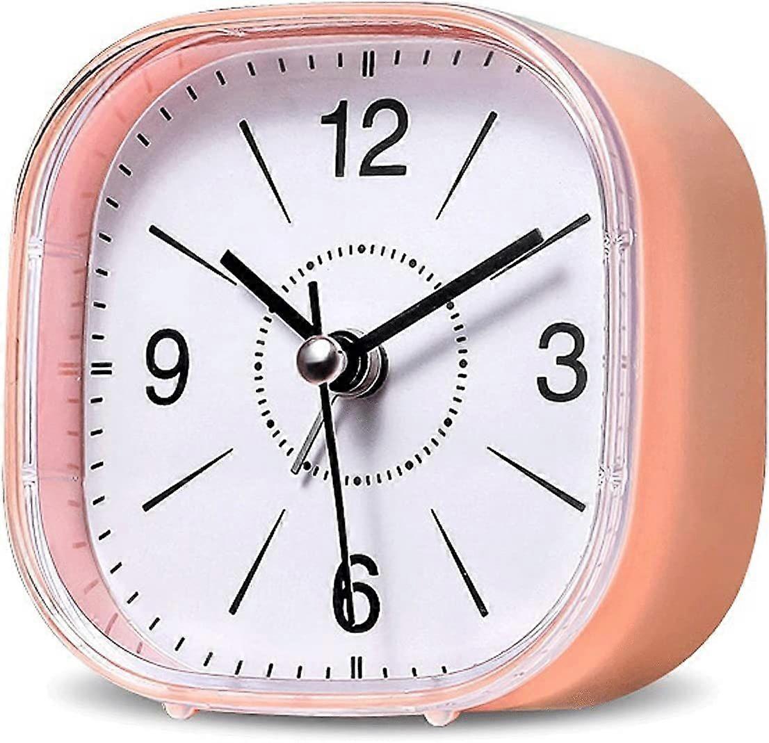 Alarm Clocks, Small Alarm Clock for Students, Bedroom Alarm Clock Clock Desktop Bedside Mute Small Alarm (Color : Pink)