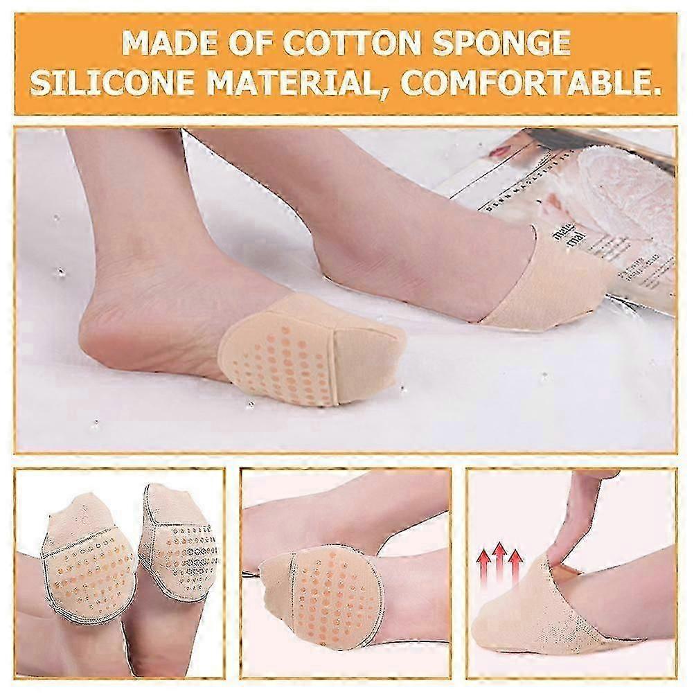 Toe Toppers No Show Liner Half Socks For Women Seamless