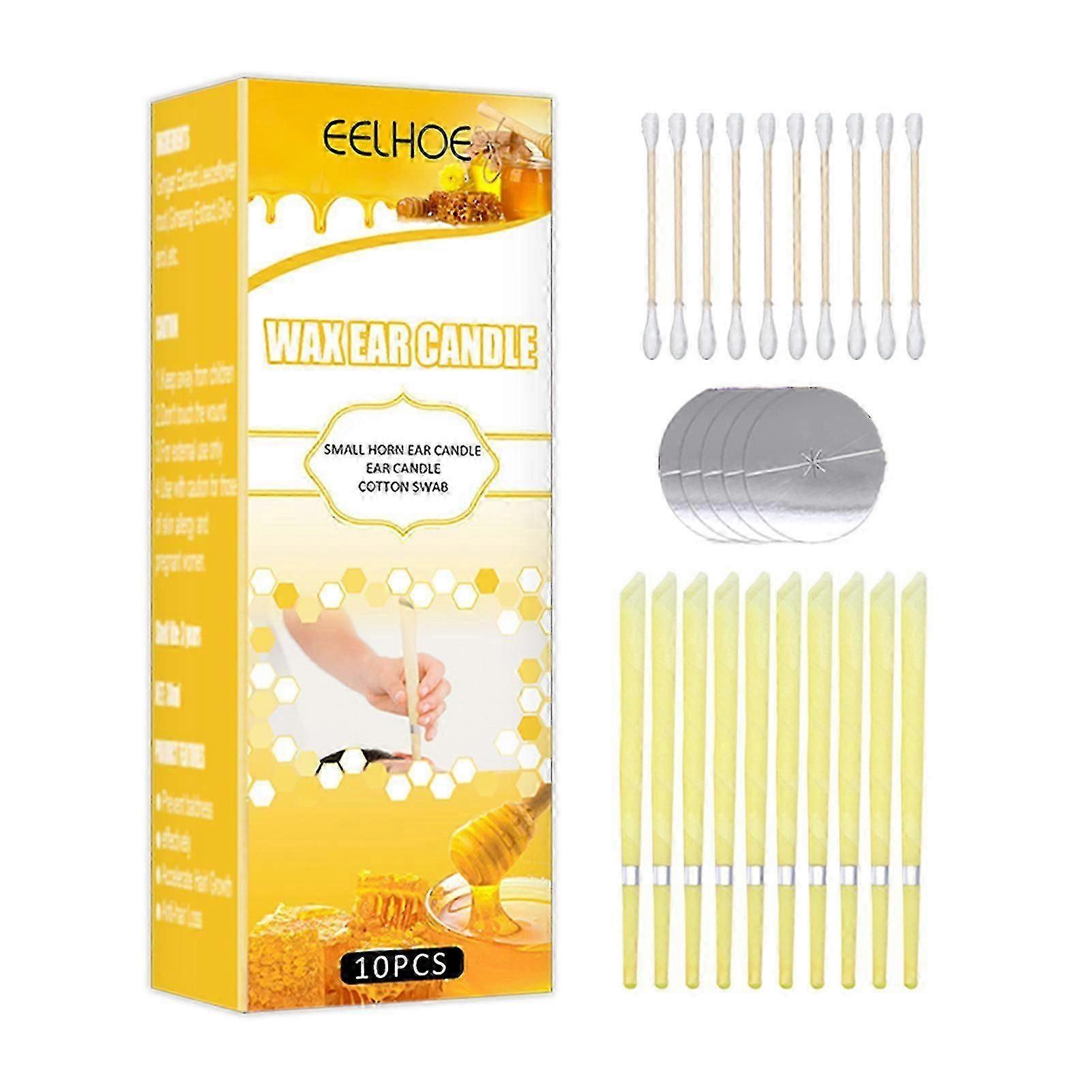 EELHOE 10Pcs/Set Κερί Κερί Αυτιών Μικρό Κέρατο Κερί Κερί Βαμβάκι Θεραπεία Χαλάρωσης Αποτοξίνωση Dehumidificati