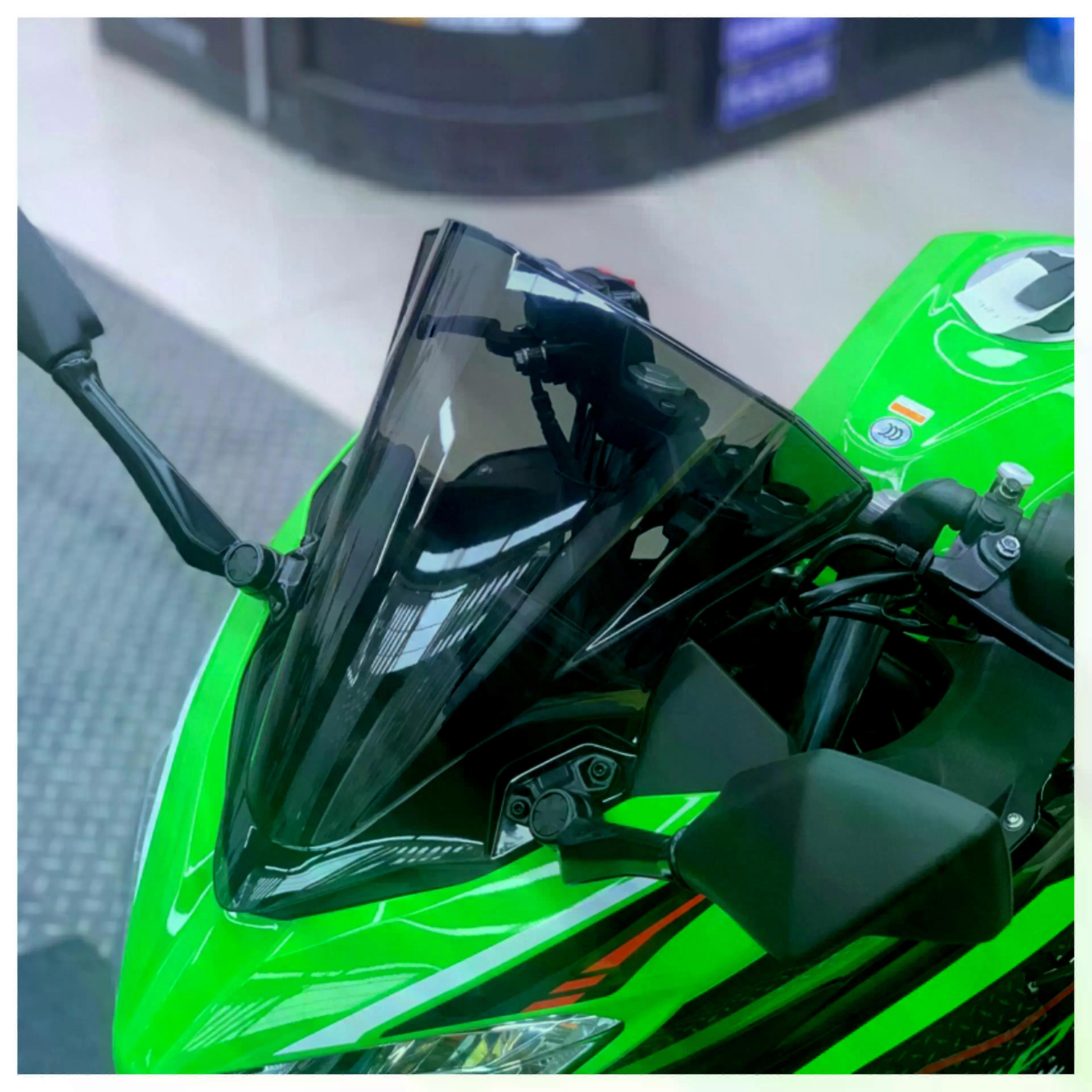 NEW compatible for Ninja400 Ninja 400 EX400 2018 2019 Motorcycle Windshield WindScreen Double Bubble Black Gray MAXP