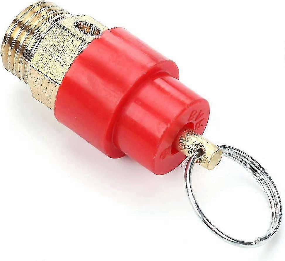 Safety Valve, Brass - Made with Red Plastic Cover and Metal Pull - Ring for Easy Operation