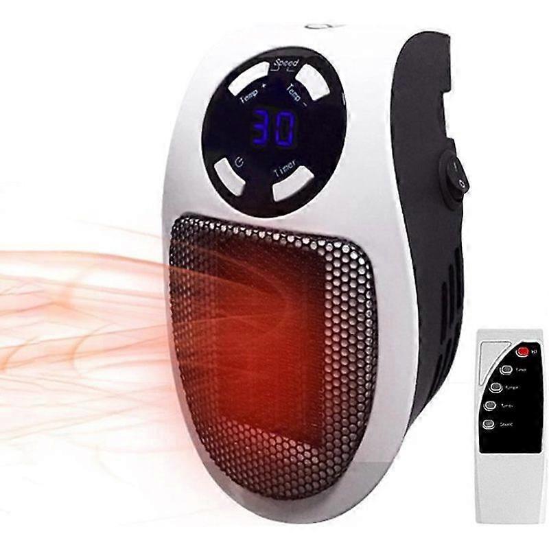 Termoventilatore Mini riscaldatore d'ambiente con telecomando e display a LED in ceramica elettrica per l'home office - A381