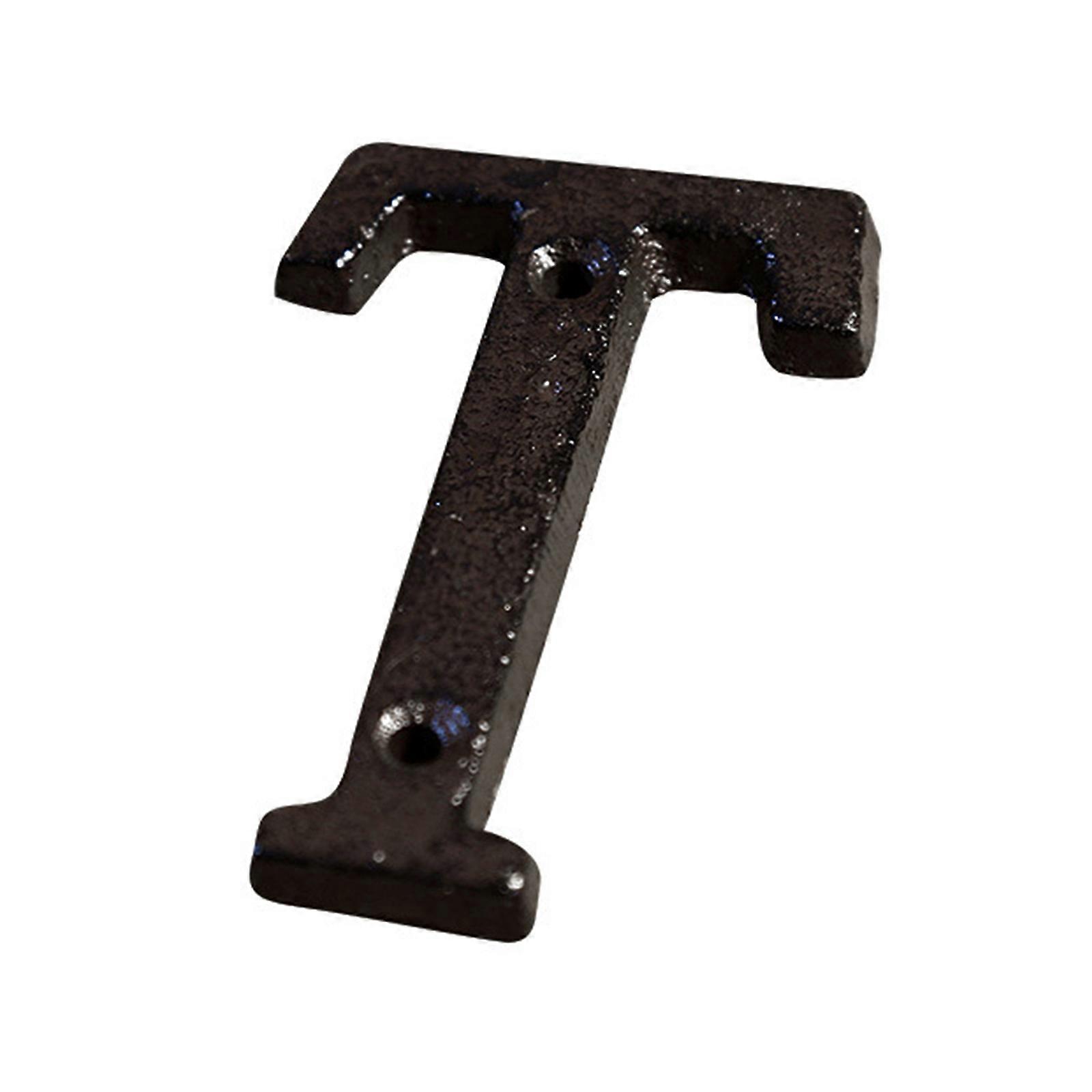 3インチの家の手紙、自宅の住所の手紙、ビンテージ鋳鉄の家の手紙金属ゲートメールボックス番号、一致するネジが含まれています、黒の手紙T